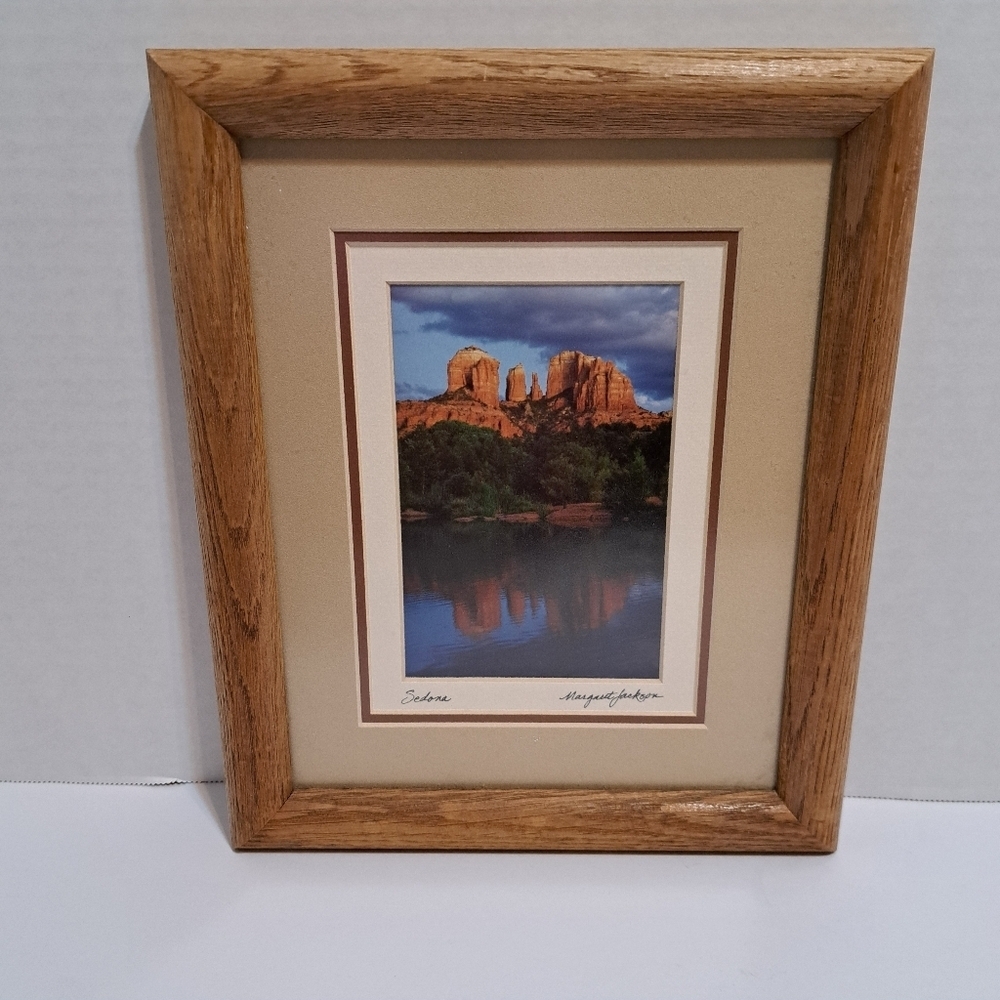 Vintage Margaret L. Jackson Cathedral‎ Rock Oak Creek Signed Framed Photo